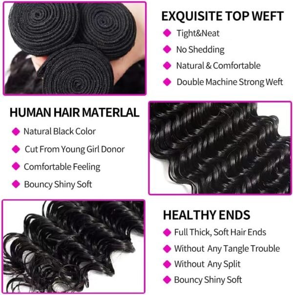 Deep Wave Human Hair Bundle (1 PC) - Image 4