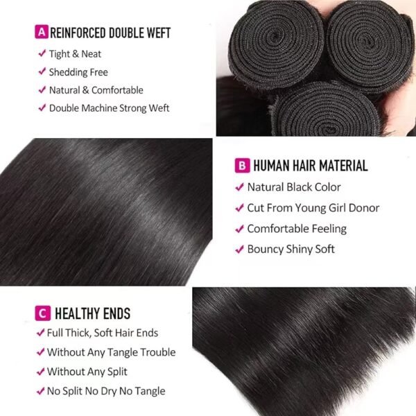 Straight Human Hair Bundle ( 1 PC) - Image 5