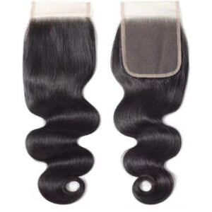 4x4 Swiss Lace Body Wave Human Hair Free Part/ Middle Part/ Three Part Lace Closure